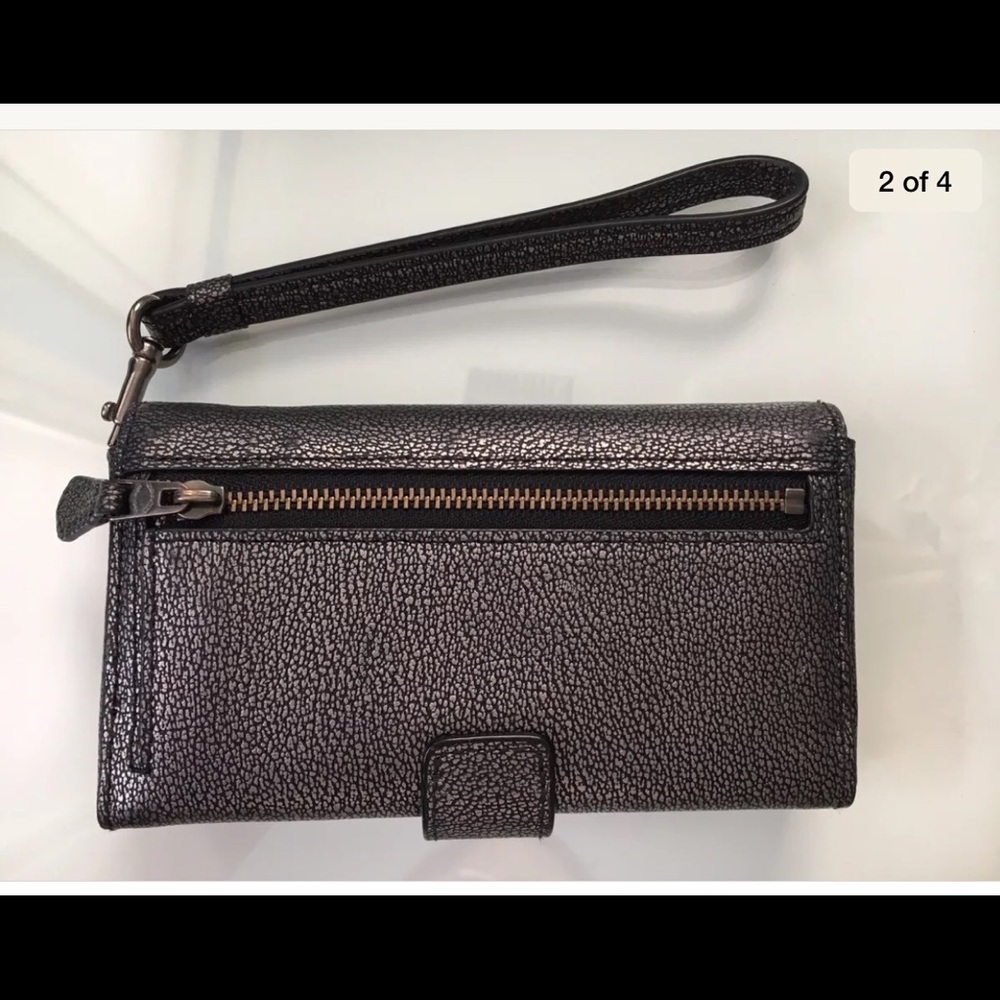 NWT Coach Phone clutch in Gunmetal # 53627 - Picture 2 of 4